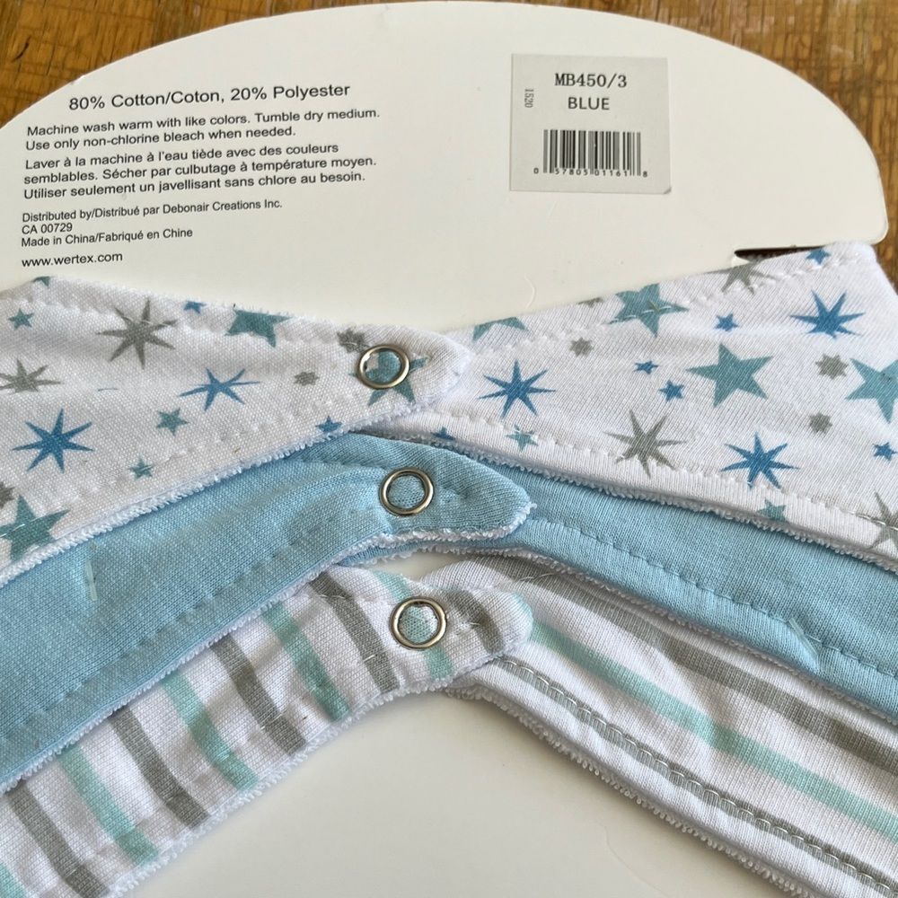 MY BABY BOUTIQUE Starry Blue Bib Set - Picture 3 of 5
